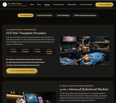 Dr Tahira Yasmin Aesthetic Clinic Website